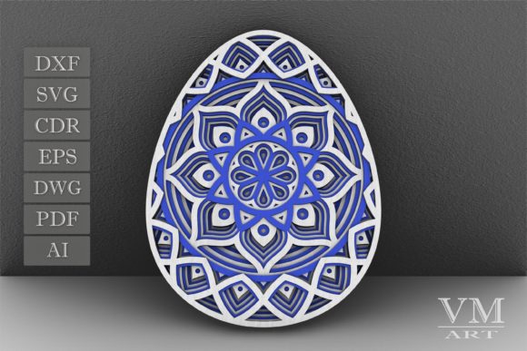3D Layered SVG Easter Egg for Spring Easter Laser Cutting