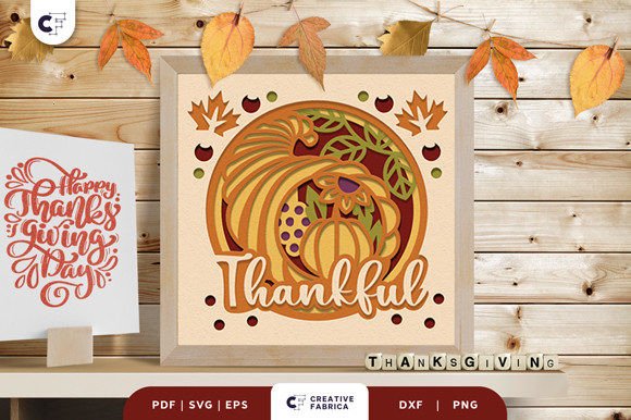 Autumn Cornucopias 3D SVG for Fall Sales