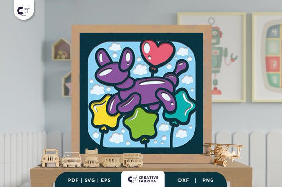 Balloon Dog 3D Paper Cut SVG for Baby Projects