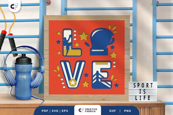 Boxing LOVE 3D Shadow Box Paper Cut: A Sports 3D SVG Review