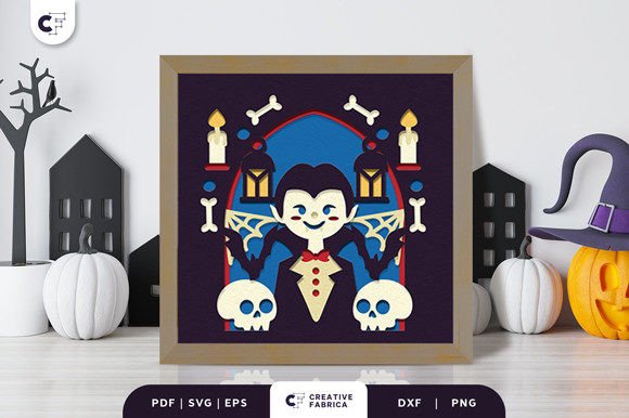 Cute Vampire and Bats 3D SVG for Halloween Branding