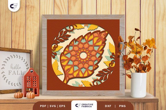 Elm Mandala 3D SVG for Fall Crafting