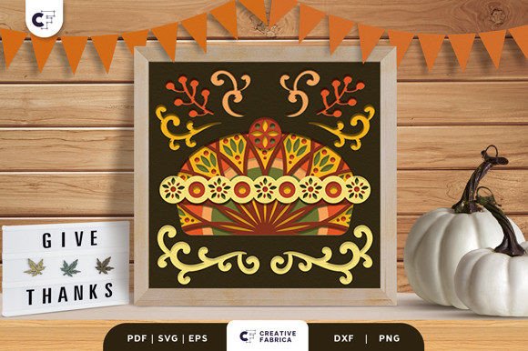 Fall Pumpkin Pie Mandala 3D SVG for Thanksgiving