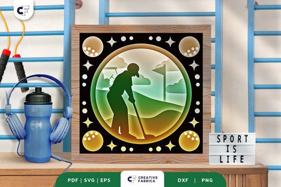 Golf Player Paper Cutting Light Box: A Designer's Review