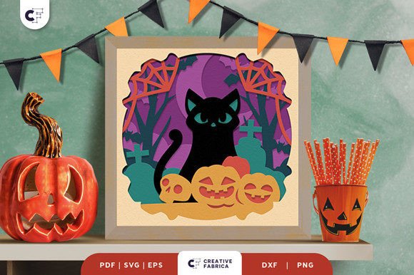 Halloween 3D SVG: A Black Cat Shadow Box Review