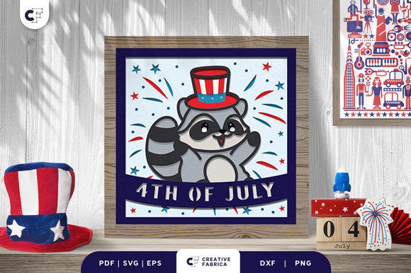 Independence Day 3D SVG: Raccoon Shadow Box Review