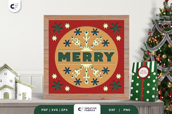 Merry Sign 3D SVG for Christmas Crafts