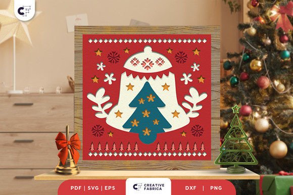 Nordic Christmas Tree 3D SVG for Festive Design