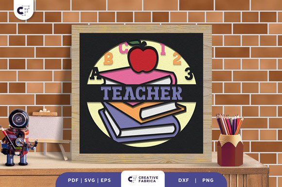 School 3D SVG: Teacher Paper Cut Review