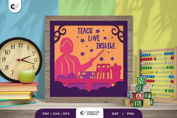Teacher s Day 3D Layered Paper Cut: A 3D SVG for School