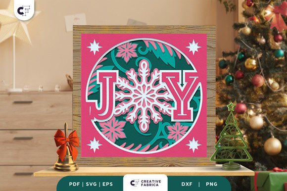 Winter JOY Sign 3D SVG for Christmas Branding