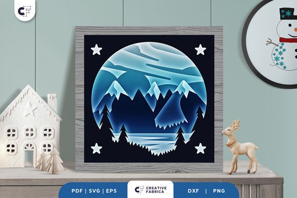 Winter Lake Shadow Box Paper Cut Review